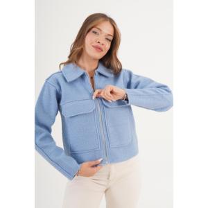 Chaqueta Azul con Patrón Bouclé al por Mayor para la Temporada de Otoño - Product Image 5