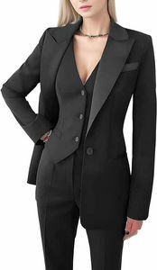 Conjunto de pantalones Blazer ajustados transpirables largos para mujer de último diseño con cierre de un solo botón Ropa de oficina formal e informal - Product Image 5