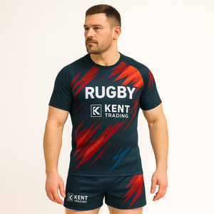 Conjunto de uniforme de Rugby Juvenil de 100% poliéster personalizado Pantalones cortos de Jersey sublimados duraderos para deportes de escuela y Club Proveedor OEM - Product Image 6