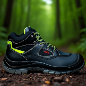 Zapatos de Seguridad REMISBER, Botas de Cuero Talla 40, Negro/Verde Neón, S3 EN20345 - Product Image 3