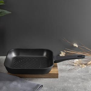 Set of 2 Low <b>Casseroles</b> 20cm (2.2L) + 28cm (4.2L) <b>with</b> <b>lids</b> in forged aluminum + Grill <b>pan</b> 28x28cm in cast aluminum Copper - Product Image 3