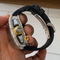 Montre mécanique élégante de style hip-hop pour hommes avec affichage analogique, bracelet en silicone, édition limitée, mouvement automatique
