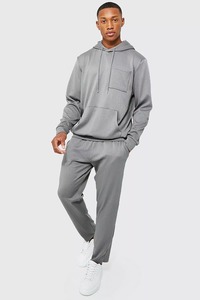 Customized 100% Cotton Men's Adult Tracksuit Solid Color Breathable Lightweight High Quality <b>Two</b> <b>Piece</b> <b>Set</b> Plus Size Winter Long - Product Image 4