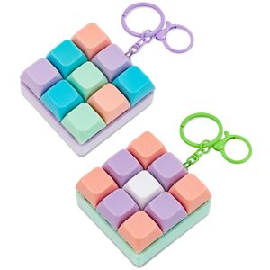 Porte-clés clavier mécanique 9 touches Pastel, jouet anti-stress en plastique pour enfants et adultes - Product Image 1