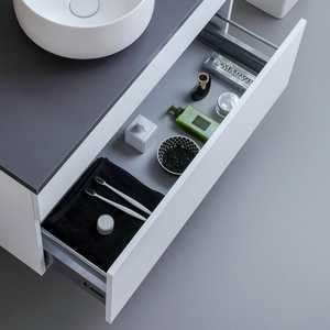 90cm White <b>Under</b>-<b>Sink</b> <b>Bathroom</b> <b>Cabinet</b> with Anthracite Shanghai Top <b>Bathroom</b> Sets Product - Product Image 3
