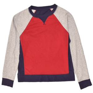 Sudadera de cuello redondo de mezcla de algodón rojo para mujer, Top básico informal con impresión Digital para invierno - Product Image 1
