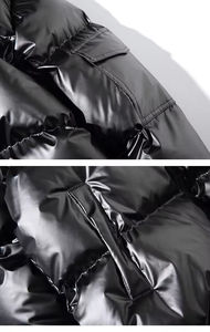 Veste matelassée pour homme en tissu polyester brillant de mode en gros, veste d'hiver chaude matelassée, prix bas, OEM ODM - Product Image 3