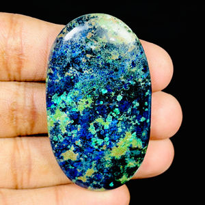 Hermoso cabujón de azurita Natural 100%, piedra preciosa suelta de grado AAA, excelente accesorio de joyería para hacer colgantes y anillos - Product Image 1