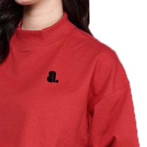 Top corto para mujer Sólido Casual Poliéster Algodón Terry Anti Shrink 300g Forrado Bordado Invierno - Product Image 6