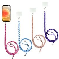 Lot de 4 sangles de cou universelles réglables en nylon pour téléphone portable avec patch PVC pour coques de téléphones portables et smartphones