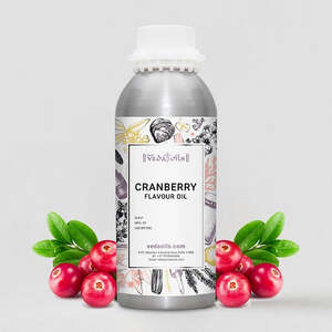 น้ำมันแต่งกลิ่นแครนเบอร์รี่ HP Valia ชนิดละลายน้ำ สำหรับวีแกน ปราศจาก GMO ใช้ตกแต่งเบเกอรี่ สีเหลืองอ่อน เกรดส่งออก - Product Image 1