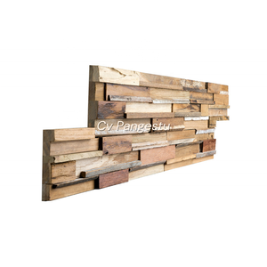 Paneles de pared de teca recuperados modernos Diseño de patrón geométrico para entretenimiento insonorizado para el hogar Villa Propósito decorativo - Product Image 1