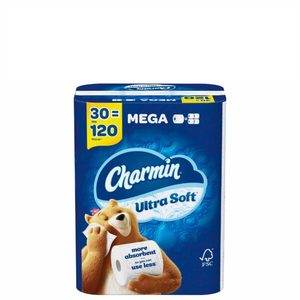 Charmin-Ultra Soft 30 Count Mega Roll papier toilette 244 feuilles par rouleau fort et jetable lavable - Product Image 1
