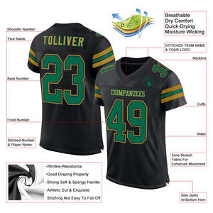 Camiseta de fútbol americano juvenil personalizable, duradera, transpirable para la práctica, partido escolar, listo para el juego, uniforme de entrenamiento para - Product Image 2