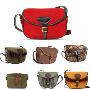 Chien chasse tir toile cuir cartouche sac 100-125 coquilles argile femmes cuir main munitions sac étui jeu appel - Product Image 6