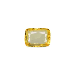 Saphir Jaune Naturel de 3,17 Carats (Pukhraj) - Pierre Précieuse Facettée Taille Émeraude - Product Image 1