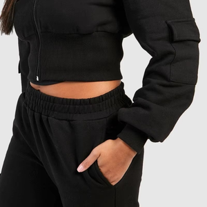 เสื้อแขนยาวมีฮู้ดสำหรับผู้หญิงชุดวอร์มผ้าฝ้ายใส่สบายสำหรับฤดูหนาว - Product Image 6