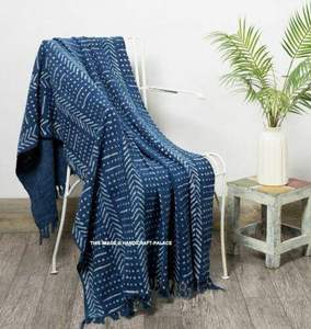 Edredón de Lujo Suave de Lyocell y Algodón Estampado con Borlas - Manta de Verano para Cama, Decoración del Hogar y Viajes - Product Image 1