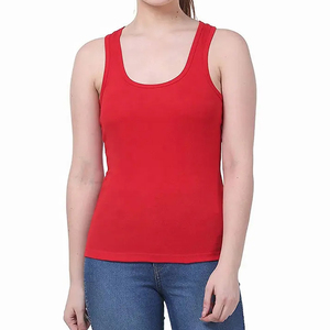 Alta calidad al por mayor de las mujeres de algodón camiseta sin mangas casual moda verano crop gimnasio yoga desgaste con logotipo personalizado - Product Image 1
