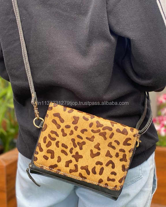New Western Style Animal Print Fur Leather Shoulder Bags High Quality Fashionable Genuine Hot Selling Side Handbags for Women's