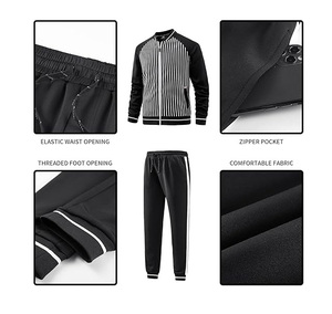 Sudadera con capucha suave transpirable y forro de color sólido con cremallera lisa y logotipo personalizado, ropa deportiva informal para correr, chándal para hombre - Product Image 2