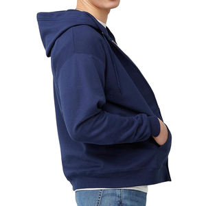 เสื้อฮู้ดโลโก้ผ้าฝ้ายพิมพ์ลายขนแกะ500GSM สำหรับผู้ชายผ้าคอตตอนหนาออกแบบโลโก้ได้ตามต้องการ - Product Image 4