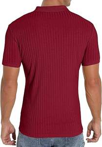 เสื้อโปโลแบบมีซิปคอตั้งสำหรับผู้ชายเสื้อผ้ากีฬากอล์ฟเสื้อโปโลแบบรัดรูปสำหรับฟิตเนสยิม - Product Image 3