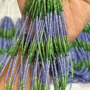 Mezcla de Tanzanita y Tsavorita de la Mejor Calidad, Cuentas Redondas Facetadas de 2 mm a 3,5 mm con Más de 50 Años de Experiencia en la Fabricación de Joyas - Product Image 2