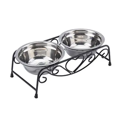 custom stainless steel pet bowl with rubber base Stainless Steel Pet food drinking bowl dish