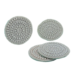 Sous-verres, fournitures de bricolage, décoration de table personnalisée, broderie, couleur argentée, écologique, 4 pouces - Product Image 2