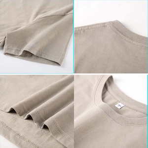 Moda de verano para hombre 200 gramos algodón estilo casual ropa informal de Hip Hop de gran tamaño camiseta sólida con manga corta - Product Image 6