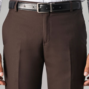 ชุดเดรสผ้าฝ้าย100% แบบสุภาพสำหรับผู้ชายกางเกงผ้าแคนวาสระบายอากาศได้ดีเอวขนาดกลางของหนัก - Product Image 2