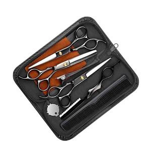 6 Pcs Cắt Tóc Kéo Kit Tùy Chỉnh Cắt Tóc Dao Cạo Và Cắt Mỏng Cắt Cắt 5.5 "Thép Không Gỉ Cắt Kéo Bộ - Product Image 6