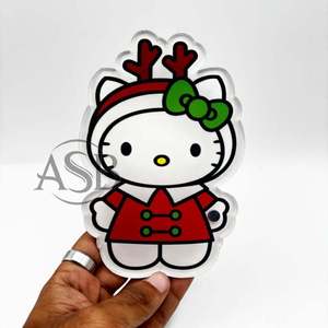 Tuile à cils en acrylique en forme de chat pour Noël, impression de logo personnalisée, tuile à cils en forme de chat, vente en gros, personnalisable - Product Image 4