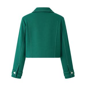 Chaqueta Corta de Mujer para Otoño 2026, Nueva Moda, Transpirable, con Botones y Costuras en Contraste de Color, Manga Larga - Product Image 3