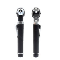 Customizable Color Options Manual Mini Otoscope LED Fiber Optic 10 Plastic Cannula Black Stainless Steel Surgical MOL