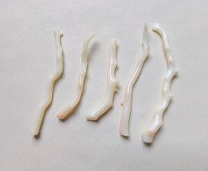 แท่งปะการังสีขาวสีชมพูเงาปะการังติดลูกปัดธรรมชาติญี่ปุ่นแท่งขัดเรียบมากหินปะการังสีขาว - Product Image 3