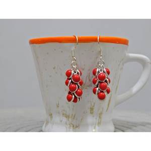 925 argent Sterling grappe de raisins boucles d'oreilles corail mode pierres précieuses Cabochon E0065-GS cadeau pour les filles et les femmes - Product Image 3