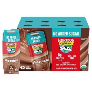 NOUVEAU Lait au chocolat Horizon Organic, sans sucre ajouté, sans lactose, 1 % de matières grasses, en boîte, lot de 12 - Product Image 1