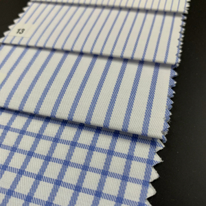 Tissu de chemise uni à rayures teintes en fil de haute qualité Pioneer, largeur 58, poly coton, unisexe, usine de costumes - Product Image 1