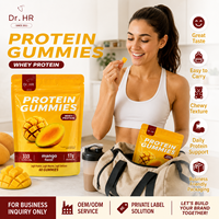 Gummies protéinés au mangue 17g de protéines par 100g, supplément nutritionnel quotidien masticable pour le fitness, formule personnalisée, OEM, marque privée
