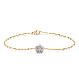 สร้อยข้อมือเพชรสำหรับเจ้าสาวที่ปลูกในห้องปฏิบัติการสีทอง14K มีใบรับรอง IGI สำหรับเป็นของขวัญ - Product Image 1