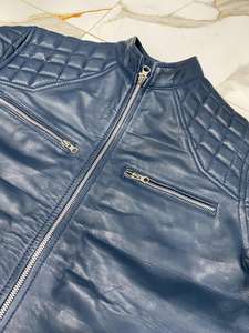 Veste en cuir pour homme de qualité supérieure, col montant, prête pour l'hiver, en cuir de vache, modèle 2024 - Product Image 2