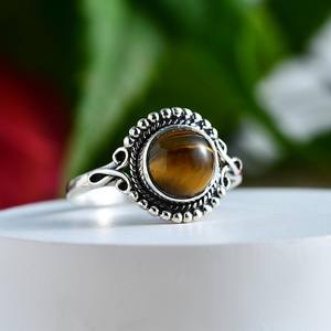 Premium <b>Tiger</b> <b>Eye</b> Sterling Silver Gemstone <b>Ring</b> For Women Jewelry Handmade Statement Birthstone Engagement <b>Rings</b> Of Valentines - Product Image 3