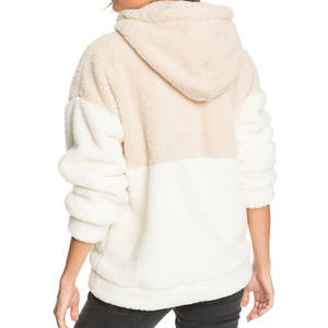 Sweat-shirts à capuche en tricot imprimé surdimensionné pour femmes, 100% coton sherpa, streetwear d'automne, demi-zip, polaire d'hiver, cordon de serrage - Product Image 4