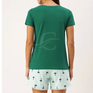 Conjuntos cortos de mujer con impresión de logotipo personalizado de alta calidad último diseño algodón poliéster de talla grande para el verano - Product Image 3