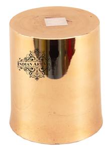 IndianArtVIila Vaso de cristal liso de bronce puro-260 ML para almacenamiento y bebida - Product Image 2