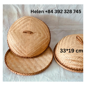 Tamis en bambou naturel tissé à la main, fait à la main, décoratif, pour le pain, les légumes et les fruits, panier de rangement en bambou - Product Image 6