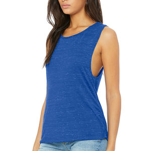 Camiseta sin mangas de algodón 100% de alta calidad para mujer, Color azul personalizado, tejido de punto transpirable de secado rápido, informal para el verano hecho en Pakistán - Product Image 3