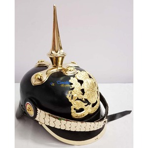 Casco Pickelhaube de cuero alemán Medieval con punta de latón, casco imperial prusiano, disfraz portátil, artículo de regalo hecho a mano - Product Image 2
